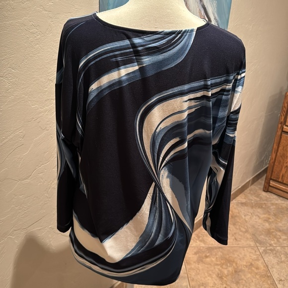 Weekends by Chicos navy swirl size 1 - Picture 2 of 4